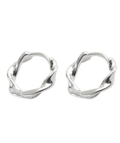 Antique Silver Diamond Butterfly White Bead Earrings