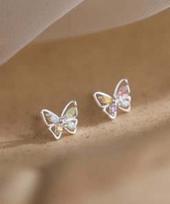 New denim heart earrings, fashionable and versatile, trendy high-end love earrings