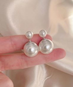 New style diamond heart earrings for women, classic elegant pearl love tassel earrings