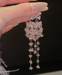 Bracelet double layer classic pearl heart full of diamonds camellia
